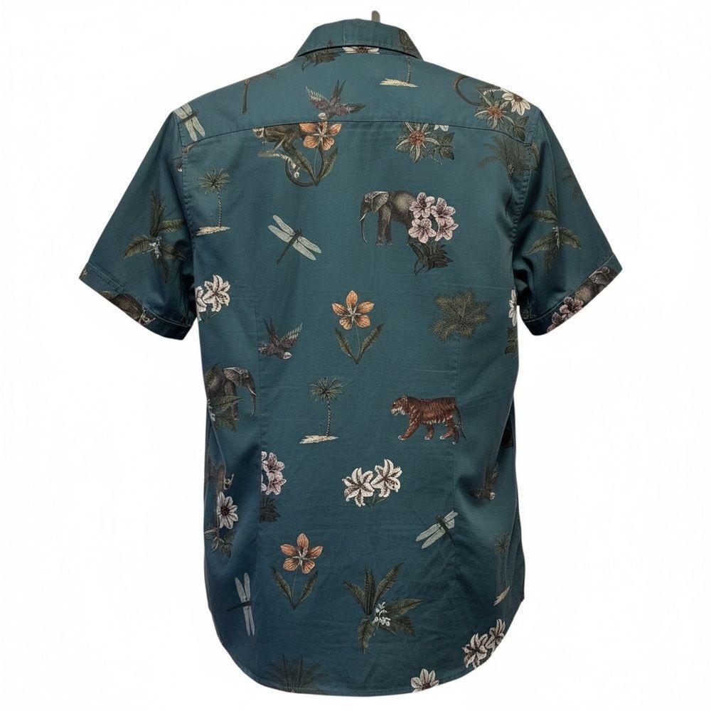 Ted Baker Teal Animal Jungle Novelty Print Floral Button Down Shirt - Picture 2 of 7
